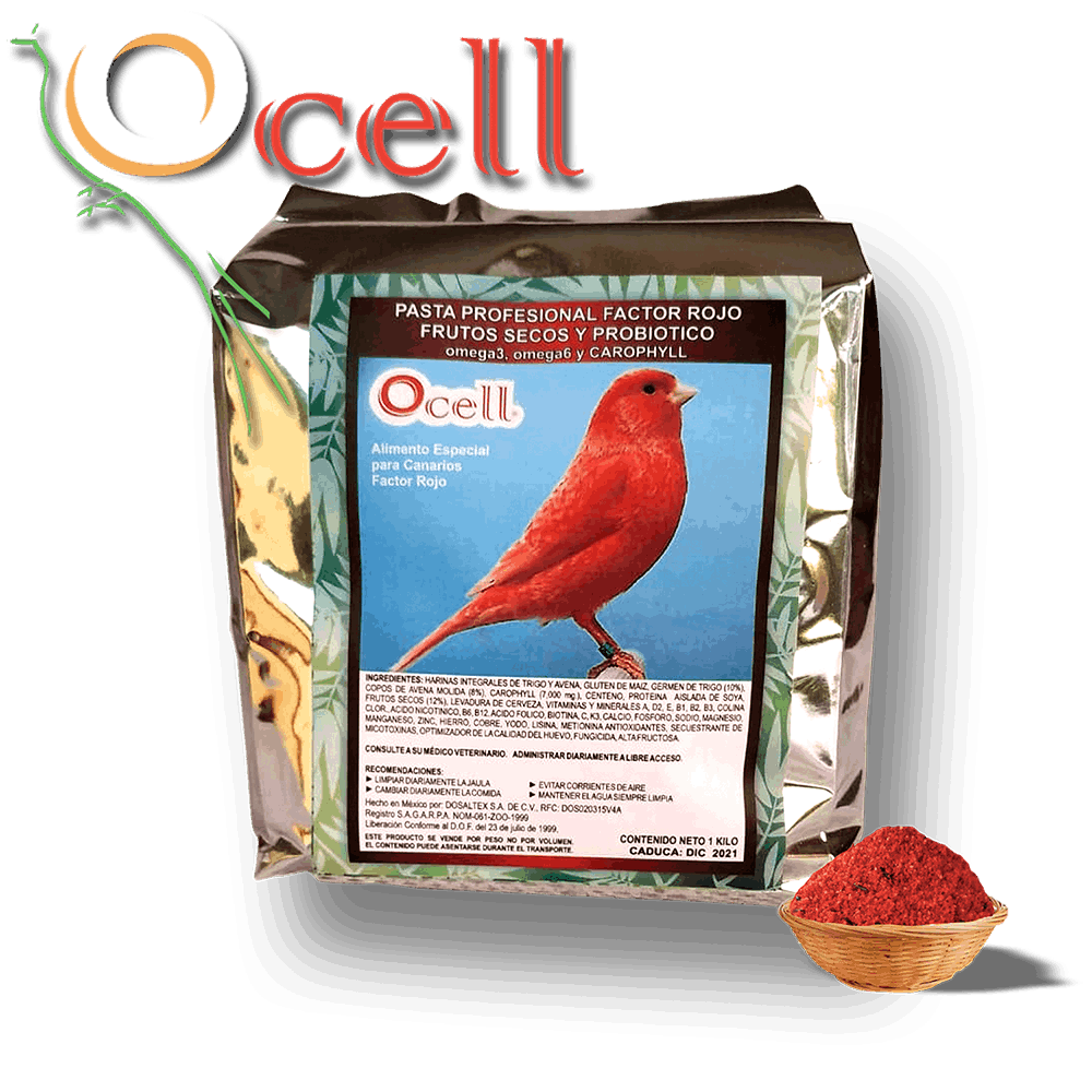 Ocell Alimento Aves Canarias Pasta Profesional Factor Rojo 1kg