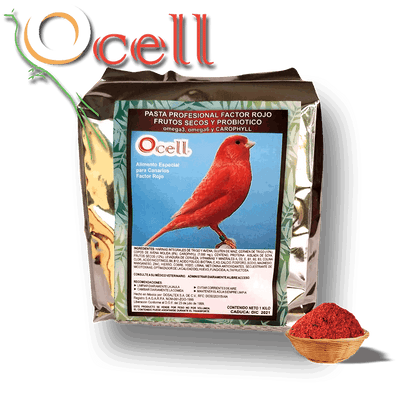 Ocell Alimento Aves Canarias Pasta Profesional Factor Rojo 1kg