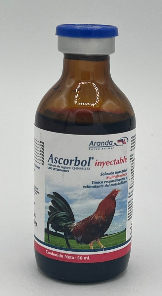 Ascorbol Inyectable 50ml Aranda Estimulante Metabolico Aves