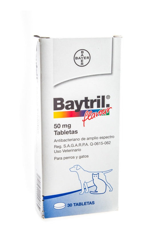 Baytril Elanco Flauvour 50 Mg 30 Tabletas Enroflaxacino