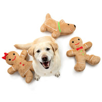 Peluche para Perro Galleta de Jengibre goDog Gingerbread con Chew Guard Juguete de Navidad Resistente para Masticar Ideal para Perros