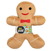 Peluche para Perro Galleta de Jengibre goDog Gingerbread con Chew Guard Juguete de Navidad Resistente para Masticar Ideal para Perros
