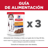 Hill's Science Diet Adult 7+ alimento húmedo en pouch para gato senior, platillo de pollo 79g Caja con 24 pz