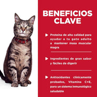 Hill's Science Diet Adult, alimento húmedo en pouch para gato adulto, platillo de atún 79g Caja con 24pz