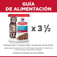 Hill's Science Diet Adult, alimento húmedo en pouch para gato adulto, platillo de pescado marino 79g  Caja con 24 pz