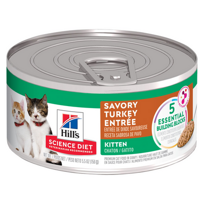 Hill's Science Diet Lata Kitten Savory Turkey Entrée Alimento Húmedo para Gatitos sabor Pavo 82gr