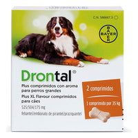 Drontal Perro 35 Kg 2 Tabletas Desparasitante Nematicida Elanco