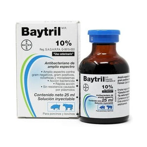 Baytril 10% 25 Ml Antibacteriano De Amplio Espectro
