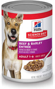 Hill's Science Diet Lata de Alimento Húmedo para Perros Adultos sabor Carne de Res y Cebada 370gr