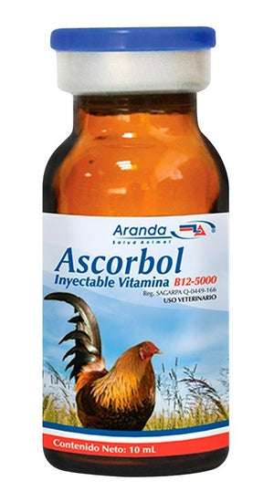 Ascorbol Inyectable 10ml Aranda Estimulante Metabolico Aves
