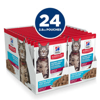 Hill's Science Diet Adult, alimento húmedo en pouch para gato adulto, platillo de pescado marino 79g  Caja con 24 pz