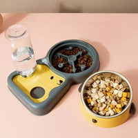 Comedero Para Perros Y Gatos 3 En 1 Diseño Reloj 500 Ml