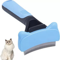 Deslanador Curvo Azul Grande Para Perros Y Gatos