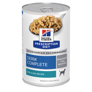 Hill's Prescription Diet Lata Derm Complete Alimento Húmedo para Perro con Alergias ambientales y alimentarias hecho con Proteína de Huevo 370gr