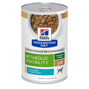 Hill's Prescription Diet Lata Metabolic + Mobility Alimento Húmedo para Perro Adulto Weight + Joint Care sabor atún & vegetales 354gr