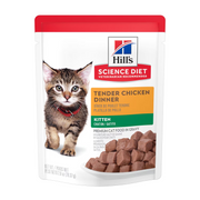 Hill's Science Diet Kitten, alimento saludable húmedo en Sobre para gatito, platillo de pollo 79g Caja con 24 piezas