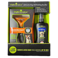 Furminator Kit de Cepillo Mediano para Perro de Pelo Largo Y Spray Hidratante 215ml