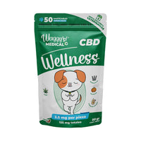 Premios WELLNESS Waggy’s 50 Pzas CBD para Perros Relajantes Naturales