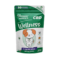 Premios WELLNESS Waggy’s 50 Pzas CBD para Perros Relajantes Naturales
