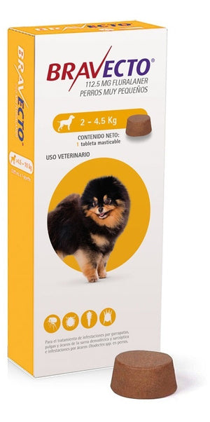 Bravecto Tab Masticable Antiparasitaria Externa Perro 2-4kg