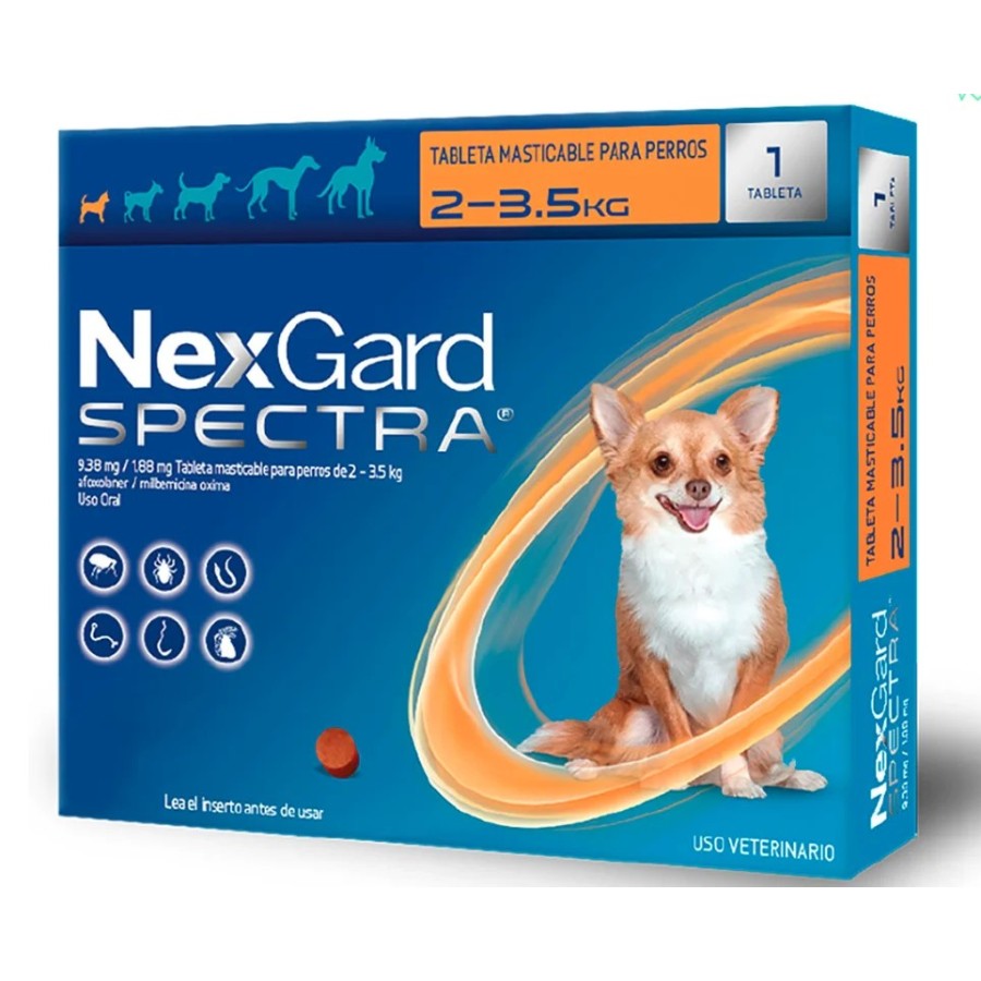 NexGard Spectra 2‑3.5 kg – Antipulgas, Garrapatas, Gusanos y Sarna en ...
