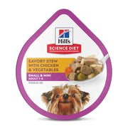 Hill's Adult Small & Mini Alimento Húmedo en Charola perro Adulto Raza Pequeña Pollo y Vegetales 99g 12 piezas