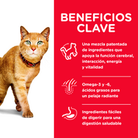Hill's Science Diet Senior Vitality Alimento Saludable para Gato Senior sabor Pollo 1.4Kg
