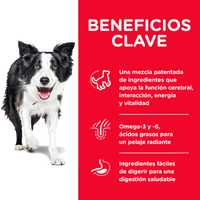 Hill's Science Diet Senior Vitality, Alimento Saludable para Perro Senior sabor Pollo