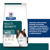 Hills Science Diet Alimento Gatos w/d 3.9 kg Prevención Obesidad Croquetas Pienso