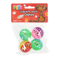 FancyPets Juguete Gatos Pelotas Bicolor 4 Piezas