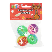 FancyPets Juguete Gatos Pelotas Bicolor 4 Piezas