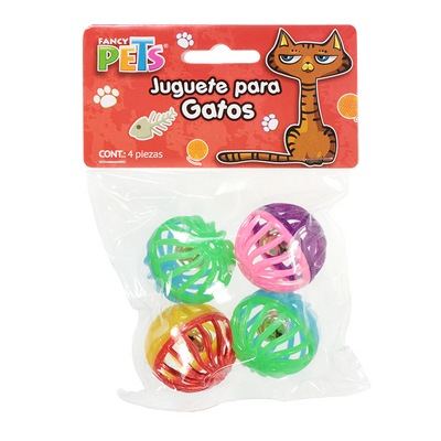 FancyPets Juguete Gatos Pelotas Bicolor 4 Piezas