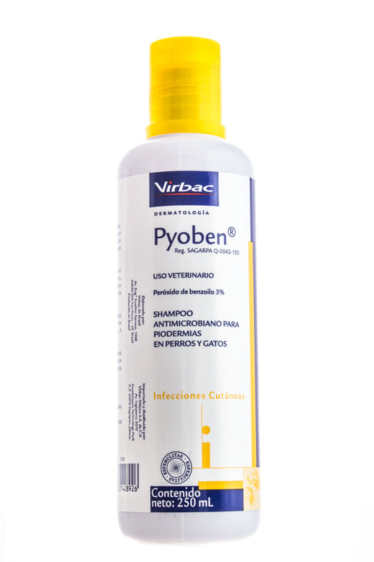 Virbac Pyoben Shampoo Medicado para Perro y Gato, 250 ml