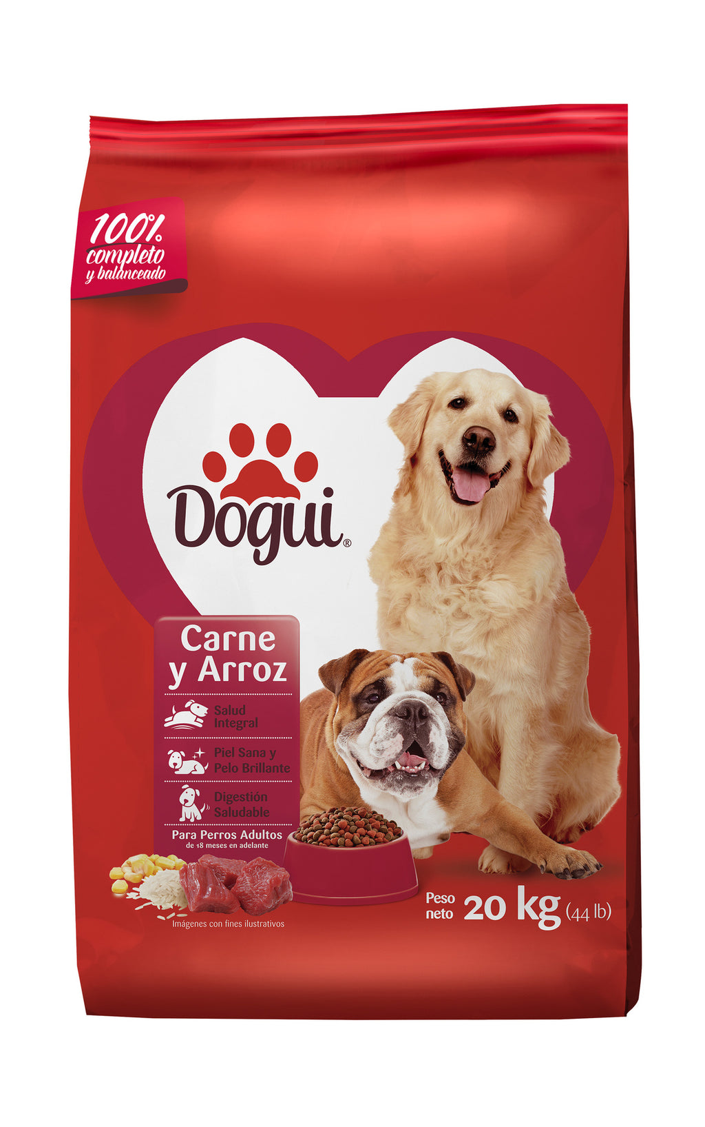 Dogui Alimento Croquetas Perros Adultos Carne y Arroz 20 kg