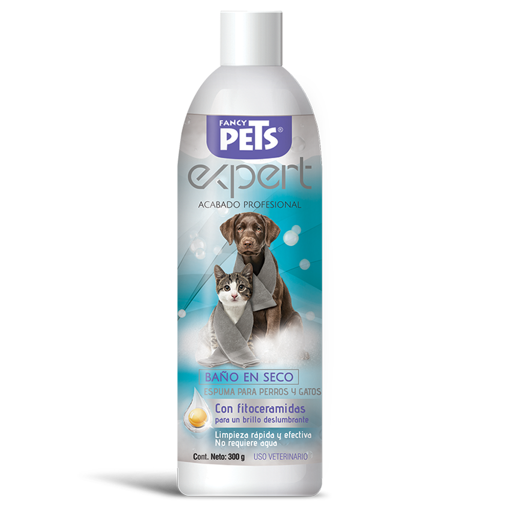 Espuma Seca para Baño en Seco  para Perros y Gatos Acabado Profesional 300 gr Fancy Pets Expert