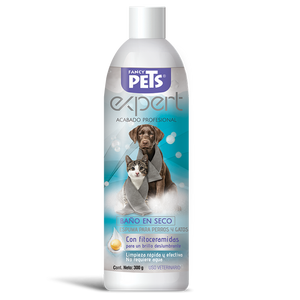 Espuma Seca para Baño en Seco  para Perros y Gatos Acabado Profesional 300 gr Fancy Pets Expert