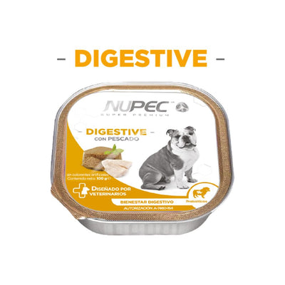 Nupec Caja con 4 piezas Alimento Húmedo para Perro y Digestive 100 Gr