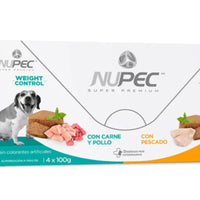 Nupec Caja con 4 piezas Alimento Húmedo Weight Control y Digestive Perro 100 Gr