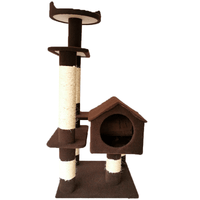MyA Mueble Árbol Rascador para Gatos con Casa y Cama, Torre Grande 123 cm