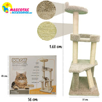 MyA Mueble Árbol Rascador para Gatos con Casa y Cama, Torre Grande 127 cm