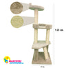 MyA Mueble Árbol Rascador para Gatos con Casa y Cama, Torre Grande 127 cm