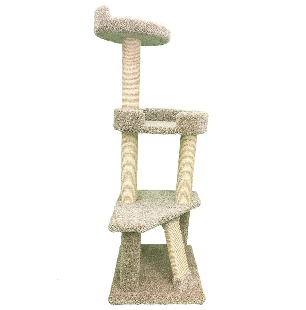 MyA Mueble Árbol Rascador para Gatos con Casa y Cama, Torre Grande 127 cm