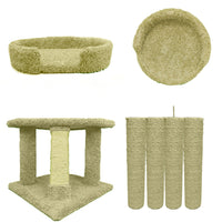 MyA Mueble Árbol Rascador para Gatos con Casa y Cama, Torre Grande 127 cm