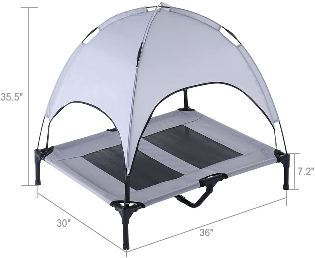 Cama Elevada Para Perros  Gatos con Dosel Tela Oxford y Maya