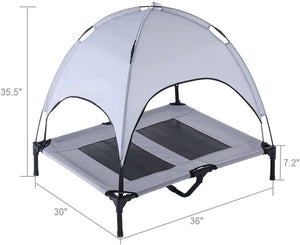 Cama Elevada Para Perros  Gatos con Dosel Tela Oxford y Maya