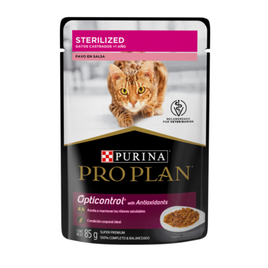Caja con 24 Sobres Alimento Humedo Gato Esterilizado Pavo en Salsa Purina